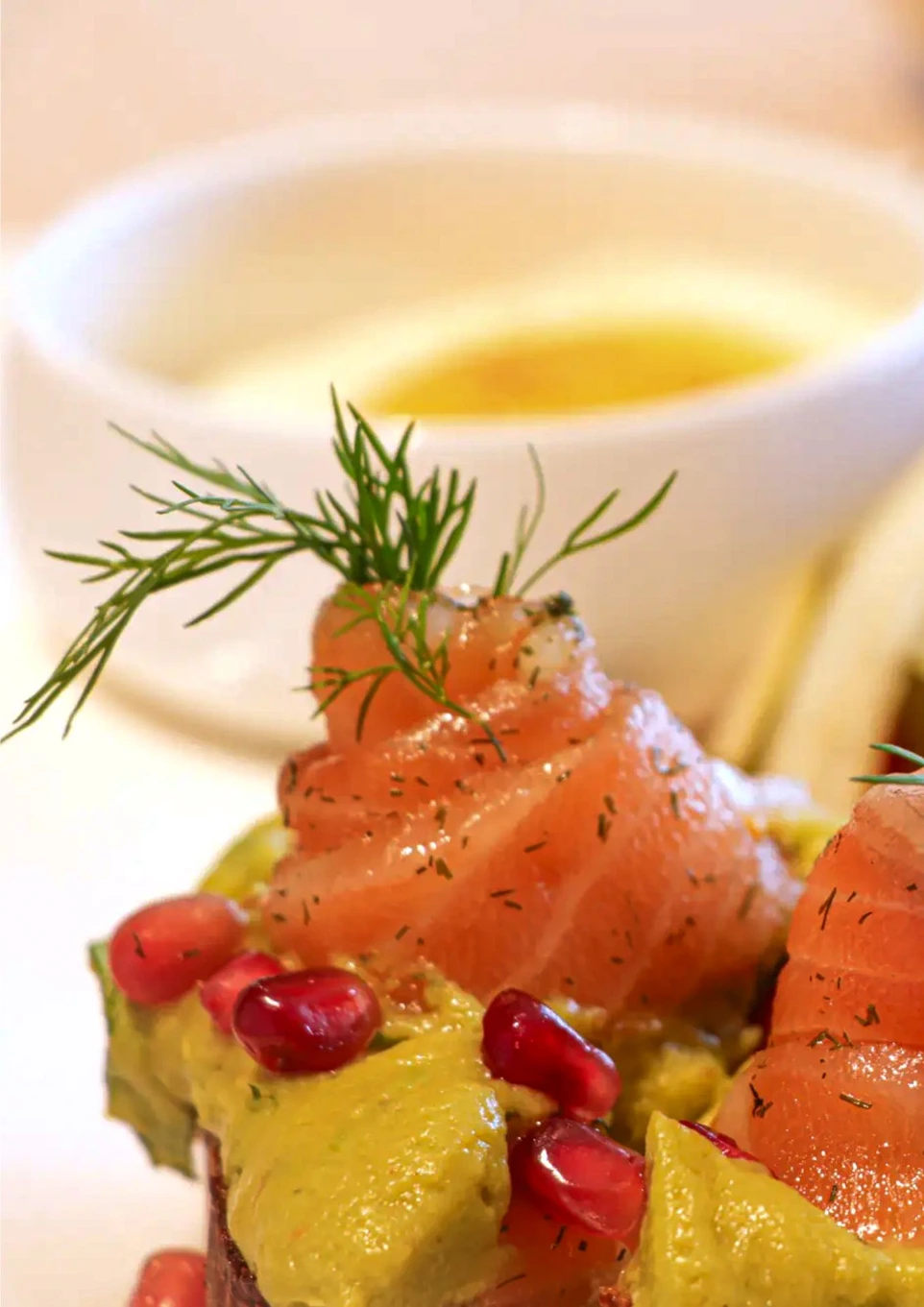 Saumon gravlax à l'aneth compose le menu Avalanche de Saveurs