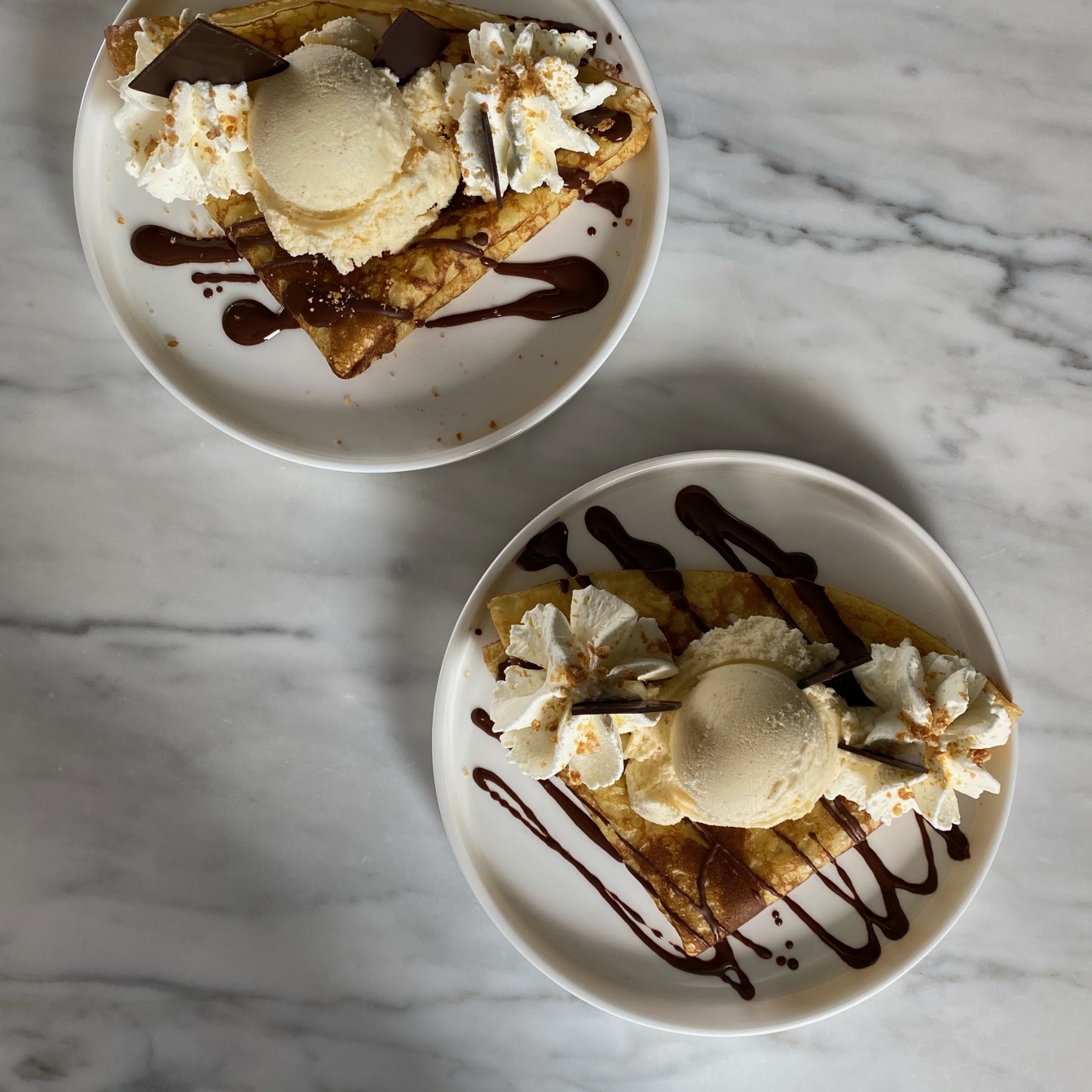 Crêpe et glace vanille